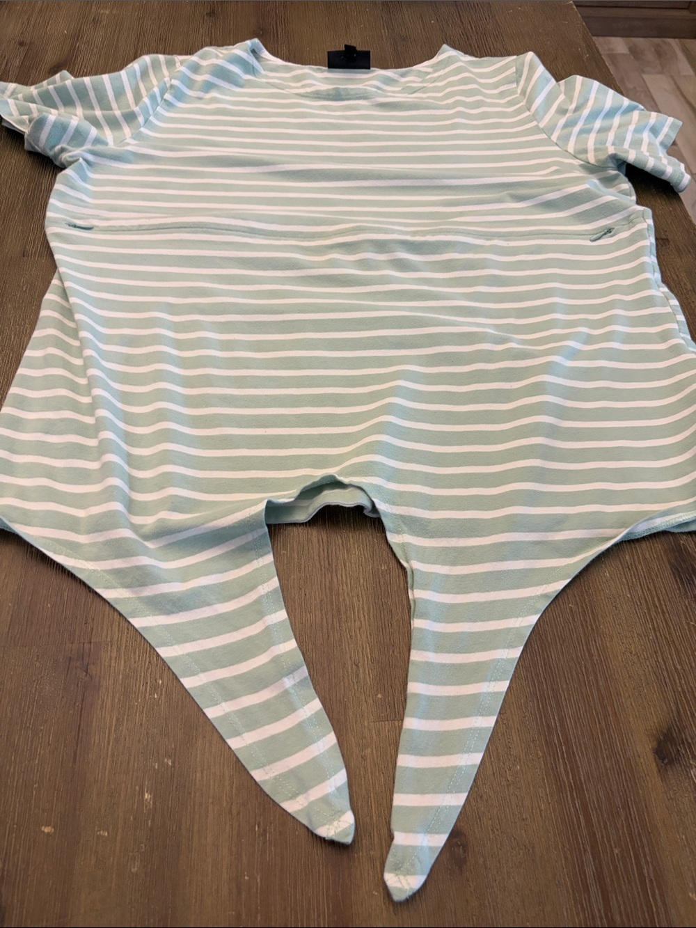 Striped Mint & White Womens Nursing Shirt Large